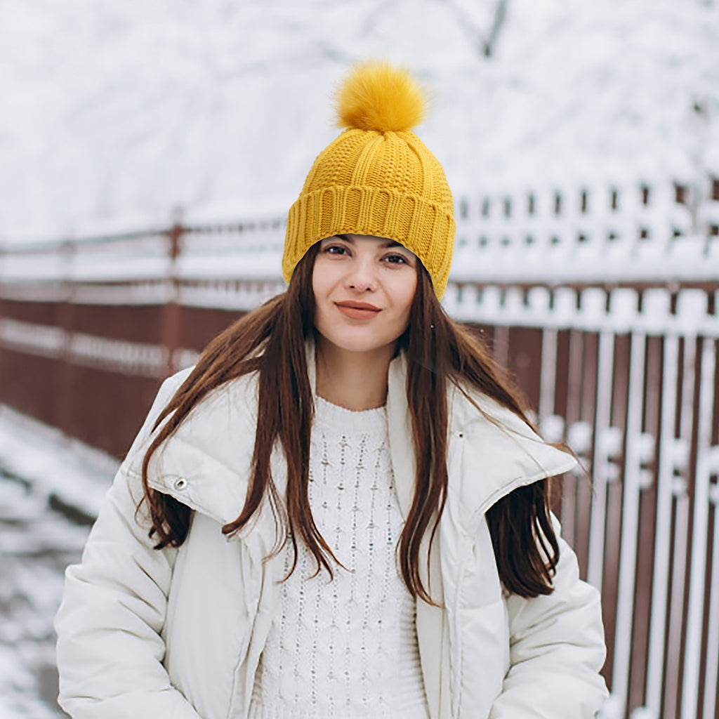 Winter Knitted Hats Fashion Stretchy Lined